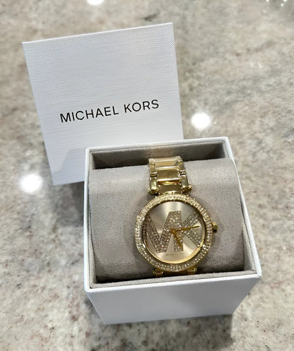 Relógio Michael Kors Feminino Dourado Com Strass